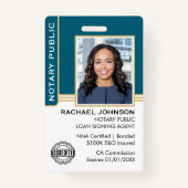 Notaris publieke lening ondertekenaar ID Blauwgroe Badge (Voorkant)