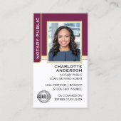 Notaris publieke lening ondertekenaar ID Plum Gold Visitekaartje (Voorkant)