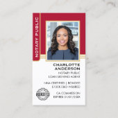 Notaris publieke lening ondertekenaar ID rood goud Visitekaartje (Voorkant)