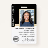 Notaris publieke lening ondertekenaar ID zwart gou Badge (Voorkant)