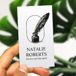 Notaris publieke lening ondertekenaar Quill Logo P Visitekaartje