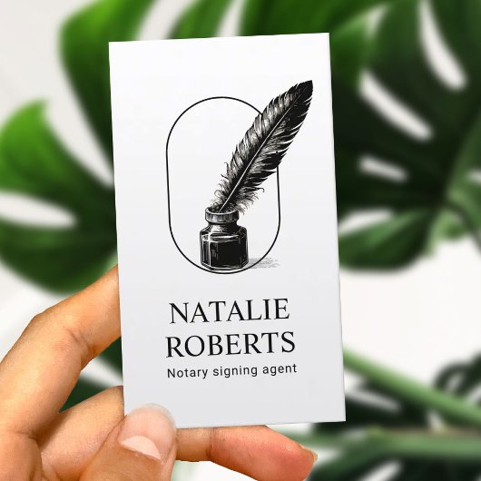 Notaris publieke lening ondertekenaar Quill Logo P Visitekaartje