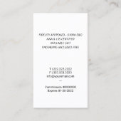 Notaris publieke lening ondertekenaar Quill Logo P Visitekaartje (Achterkant)