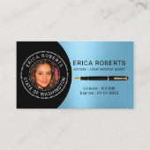 Notaris publieke lening ondertekening agent licht  visitekaartje (Voorkant)