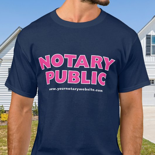 Notaris Publieke Marine Roze Bewerkbare Website T- T-shirt