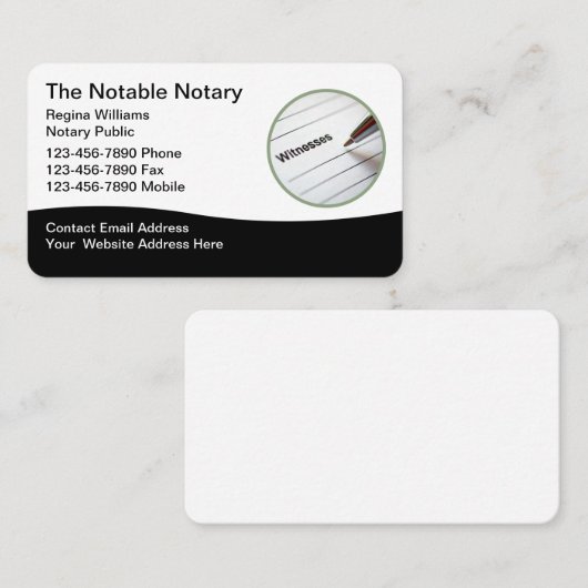Notaris publieke moderne Visitekaartjes (Voorkant / Achterkant)