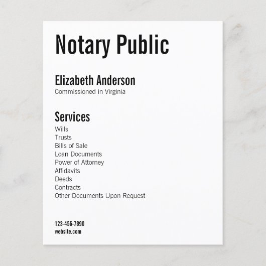 Notaris Publieke Naam Diensten Telefoon Website Wi Flyer (Voorkant)