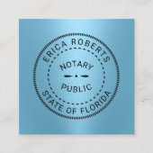 Notaris publieke stempel Modern blauw Vierkante Visitekaartje (Voorkant)
