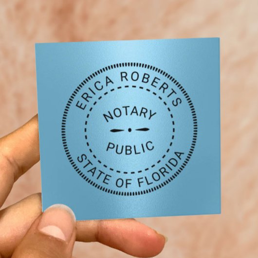 Notaris publieke stempel Modern blauw Vierkante Visitekaartje