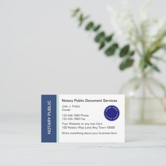 Notaris publieke Visitekaartjes (Staand voorkant)