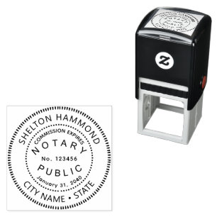notaris publiekrecht rond zwart zelfinktende stempel
