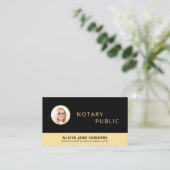 Notaris QR-code foto professioneel zwart goud Visitekaartje (Staand voorkant)