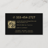 Notaris QR-code foto professioneel zwart goud Visitekaartje (Achterkant)