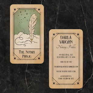 Notaris Quill Tarotkaart Illustratie Visitekaartje