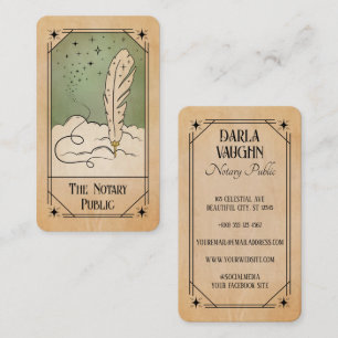 Notaris Quill Tarotkaart Illustratie Visitekaartje