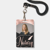Notaris Rose Goud Typografie Foto Badge (Voorzijde met lanyard)