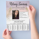 Notaris Services Roze Gouden Glitter Scheurkalende Flyer (Hand)