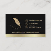 Notaris Signing Agent Foto Zwart & Goud Visitekaartje (Achterkant)