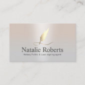 Notaris Signing Agent Gouden Quill Elegant Zilver Visitekaartje (Voorkant)