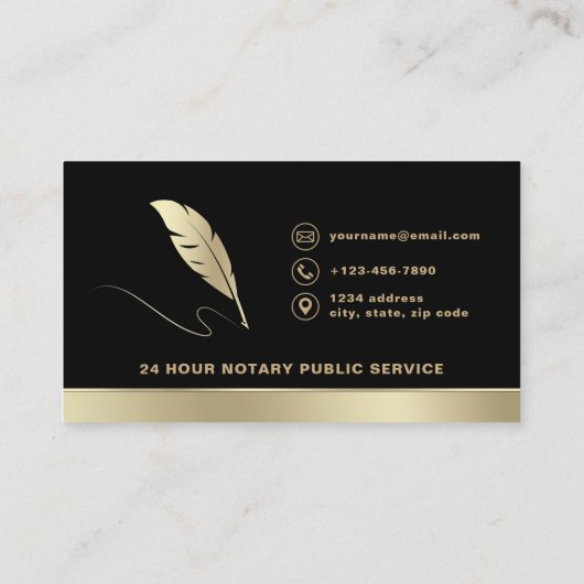 Notaris Signing Agent QR Code Foto Zwart & Goud Visitekaartje (Achterkant)