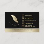 Notaris Signing Agent QR Code Foto Zwart & Goud Visitekaartje (Achterkant)