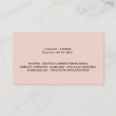 Notaris Signing Agent  Quill Pen Blush Pink Visitekaartje (Achterkant)