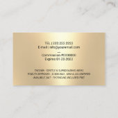 Notaris Signing Agent Sage Green & Gold Quill Logo Visitekaartje (Achterkant)