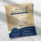 Notaris Stamp Loan Signing Agent Navy & Gold Flyer