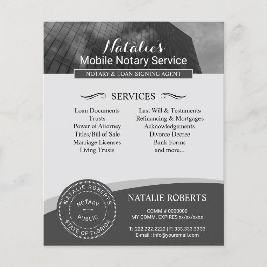 Notaris Stempel Lening Ondertekeningsagent Formeel Flyer (Voorkant)