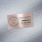Notaris Stempel Lening Signing Agent Modern Roos G Magnetisch Visitekaartje (Voorbeeld)
