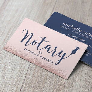 Notaris tekenend agent marine & Blush Roos Gold Visitekaartje