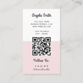 Notaris Trendy QR-code en website Roze Visitekaartje (Achterkant)