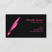 notaris vether pen lening ondertekening turquoise  visitekaartje (Achterkant)