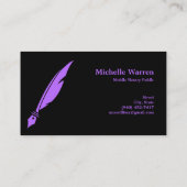 notaris vether pen lening ondertekening turquoise  visitekaartje (Achterkant)