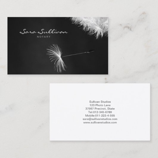 Notaris Visitekaartje Paardenbloem Closeup (Voorkant / Achterkant)