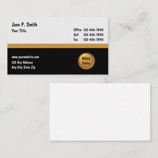 Notaris Visitekaartjes_2 Visitekaartje (Voorkant / Achterkant)