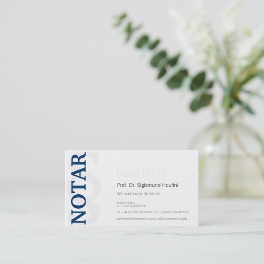 Notaris Visitenkarte Visitekaartje (Staand voorkant)