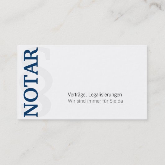Notaris Visitenkarte Visitekaartje (Achterkant)