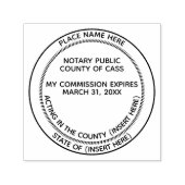 Notaris Zegel commissie expiratie staat en provinc Zelfinktende Stempel (Design)