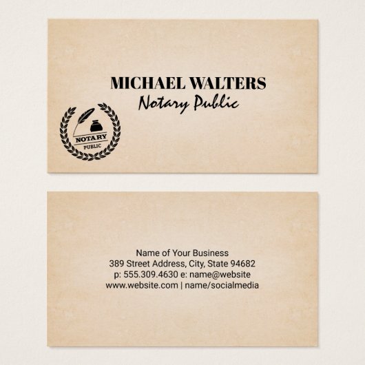 Notaris Zegel Logo Visitekaartje (Voorkant /achterkant)