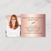 Notaris Zwart Roze Glitter Foto Loan Agent Script Visitekaartje (Achterkant)