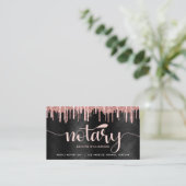 Notaris Zwart Roze Glitter Foto Loan Agent Script Visitekaartje (Staand voorkant)