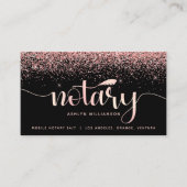 Notaris Zwart Roze Glitter Foto Loan Signing Agent Visitekaartje (Voorkant)