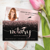 Notaris Zwart Roze Glitter Foto Loan Signing Agent Visitekaartje