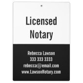 Notaris Zwart Wit Promo Pro Klembord (Achterkant)