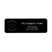 Notaris zwart zakelijk retouradres etiket (Voorkant)