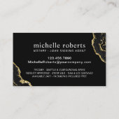 Notarisagent Modern Black Gold Agate Photo Visitekaartje (Achterkant)