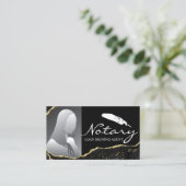 Notarisagent Modern Black Gold Agate Photo Visitekaartje (Staand voorkant)