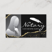 Notarisagent Modern Black Gold Agate Photo Visitekaartje (Voorkant)