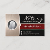 Notarisagent Modern Black & Gold Photo Visitekaartje (Voorkant)